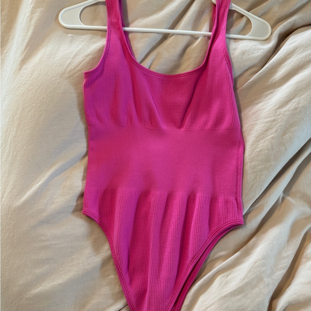 Vibrant Pink Kids One Piece Swimsuit